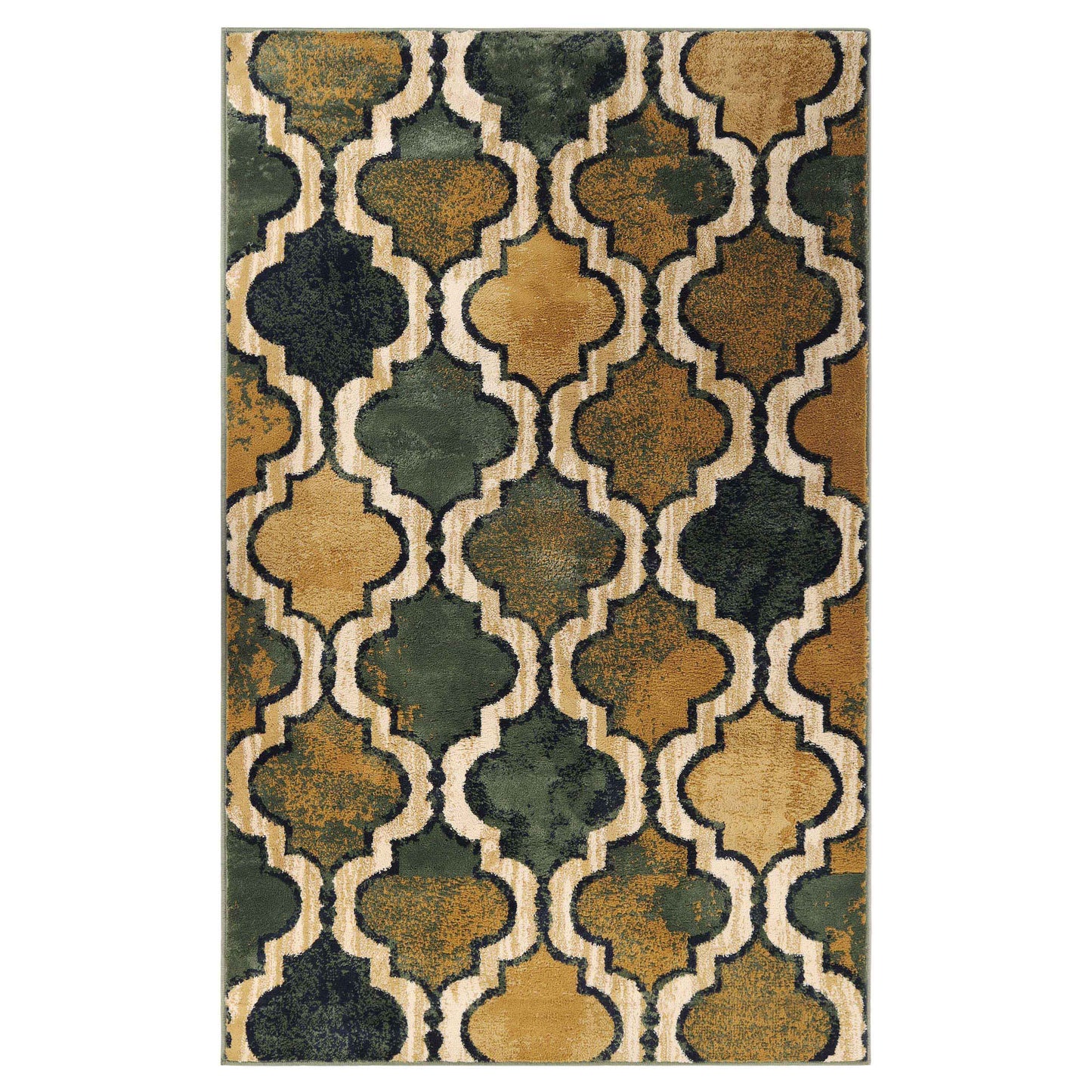 Viking Contemporary Geometric Trellis Indoor Area Rug or Runner - Green