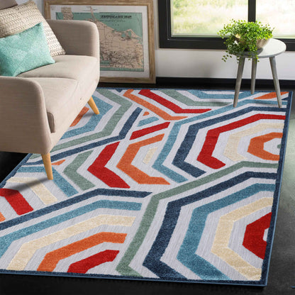 Waimea Modern Geometric Coastal Indoor Outdoor Area Rug