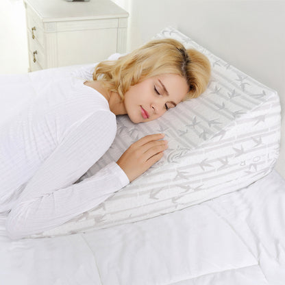 Memory Foam Sleeping Support Wedge Pillow, Removable Cover White