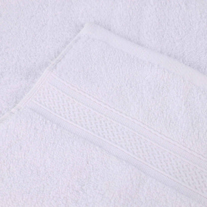 Chevron Zero Twist Solid and Jacquard Soft Cotton 6 Piece Towel Set - White