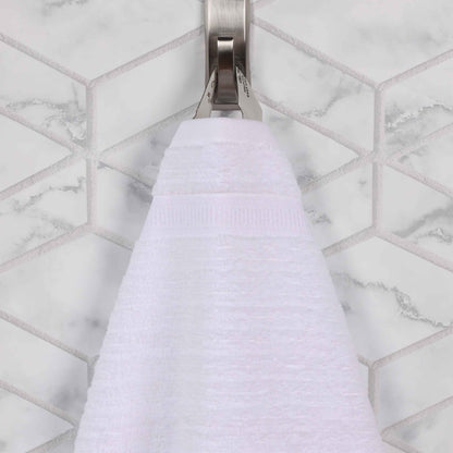 Brea Zero Twist Cotton Ribbed Geometric Border Bath Sheet Set of 2