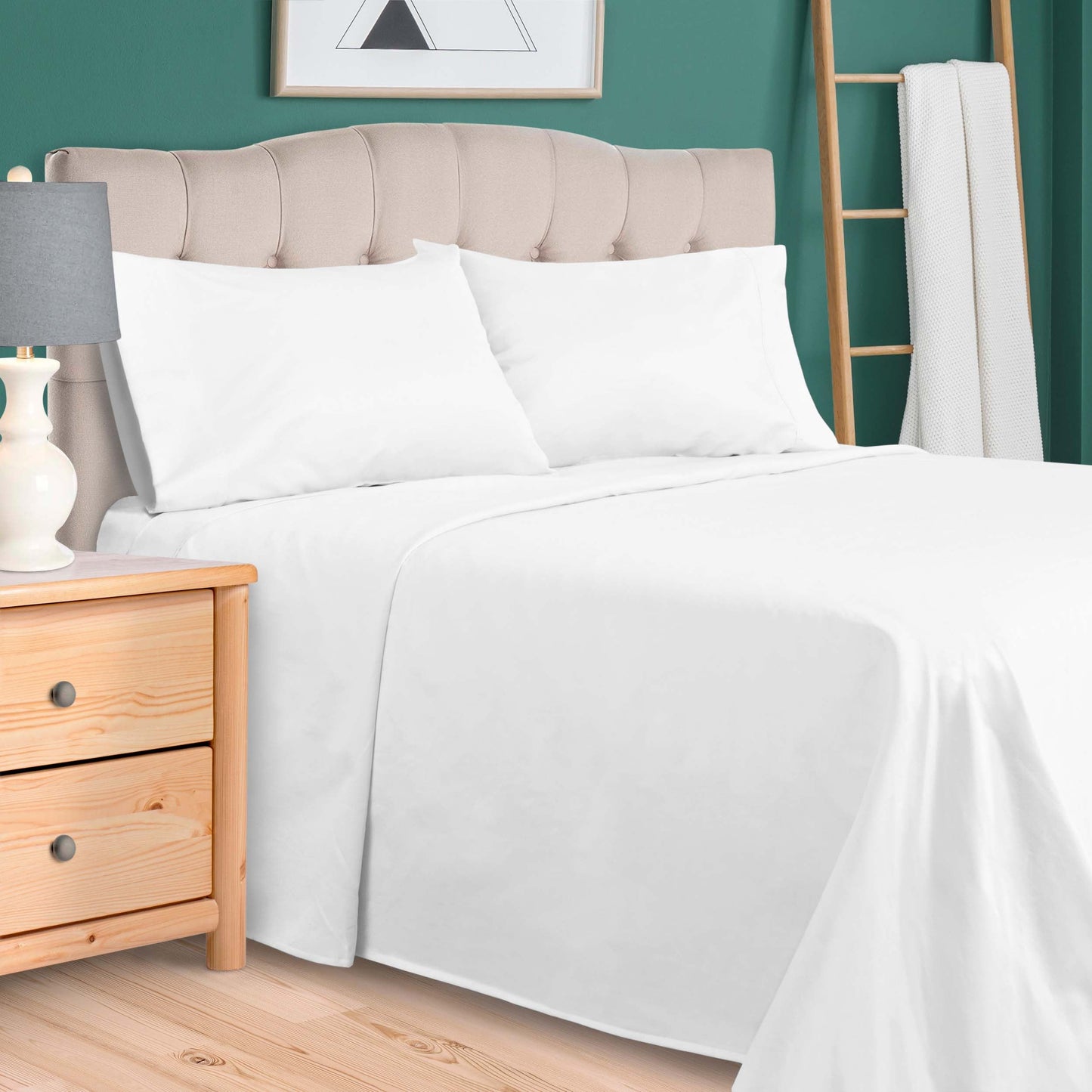 Egyptian Cotton 700 Thread Count Eco Friendly Solid Sheet Set - White