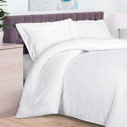 100% Rayon From Bamboo 300 Thread Count Solid Duvet Cover Set - White