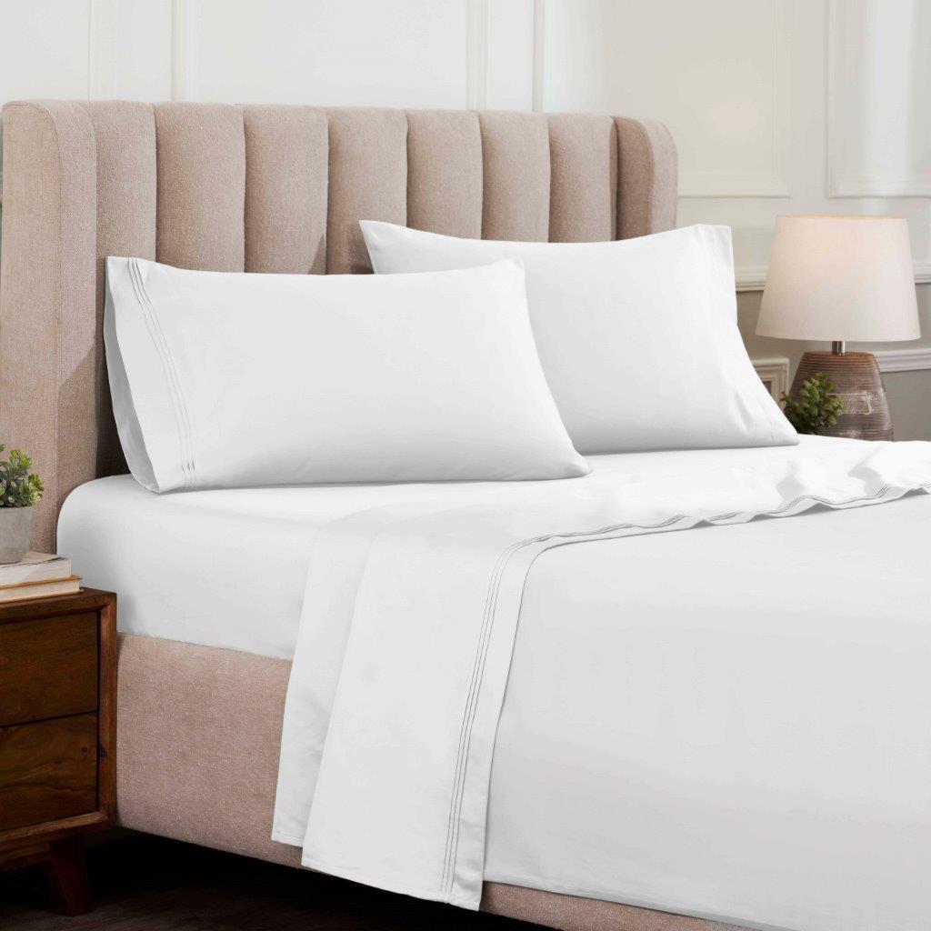 Egyptian Cotton 1500 Thread Count Eco Friendly Solid Sheet Set - White