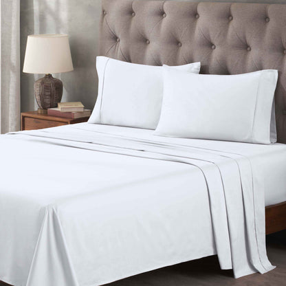400 Thread Count Egyptian Cotton Solid Deep Pocket Sheet Set - White