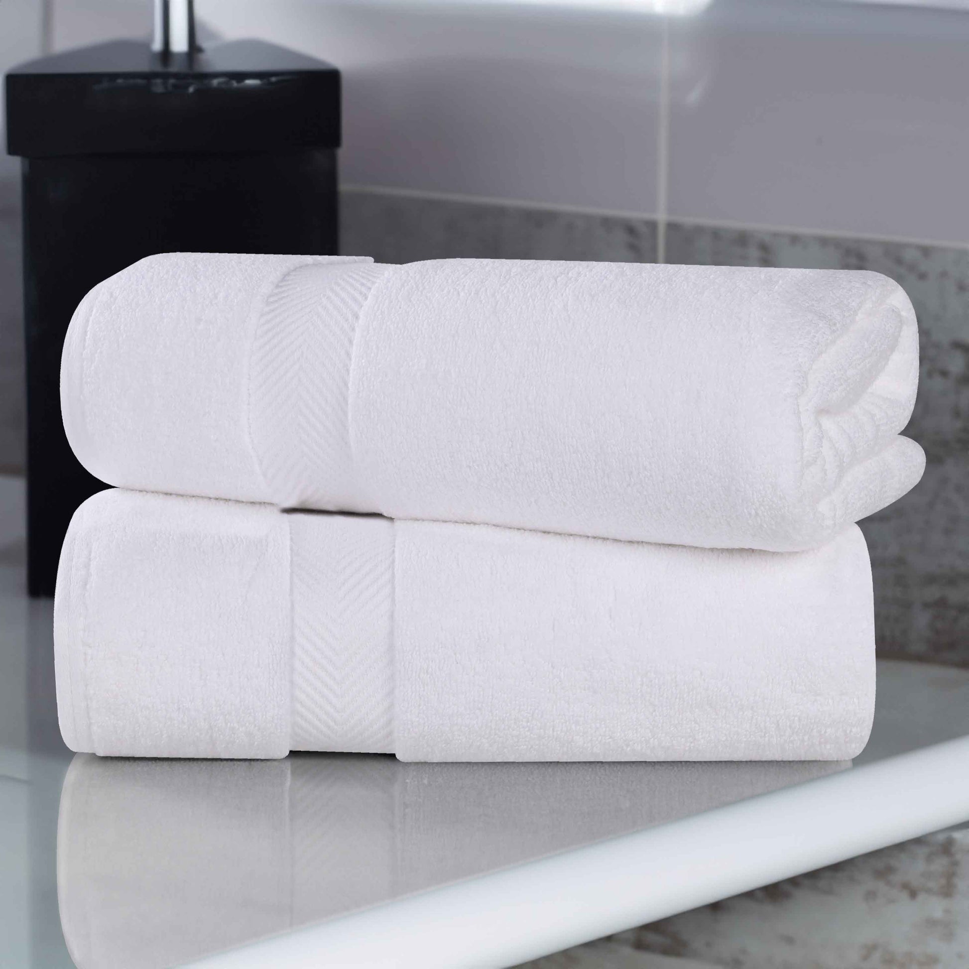 Zero-Twist Smart-Dry Combed Cotton 2 Piece Bath Sheet Set - White