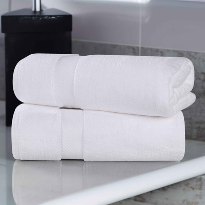 Zero-Twist Smart-Dry Combed Cotton 2 Piece Bath Sheet Set - White