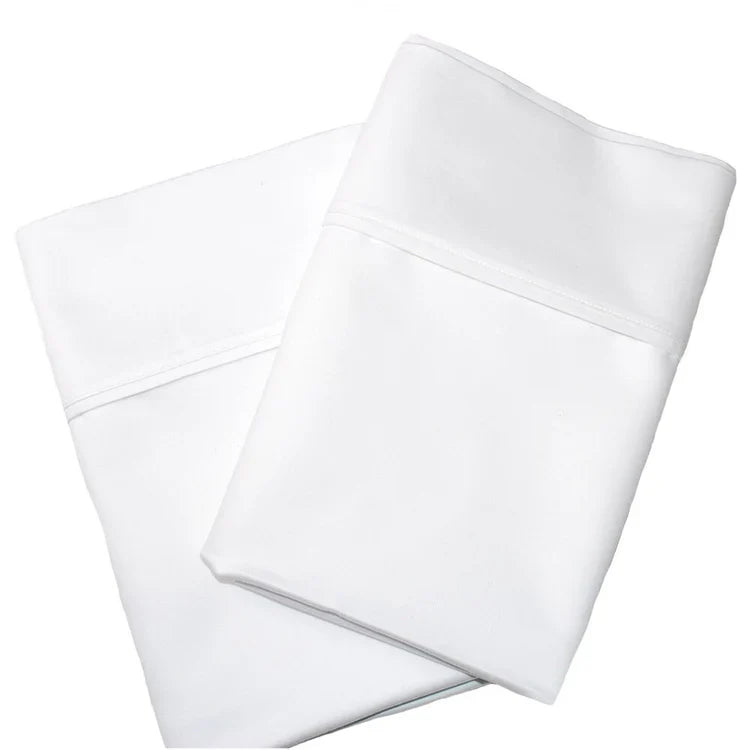 1000 Thread Count Cotton Blend Solid Pillowcase Set - White