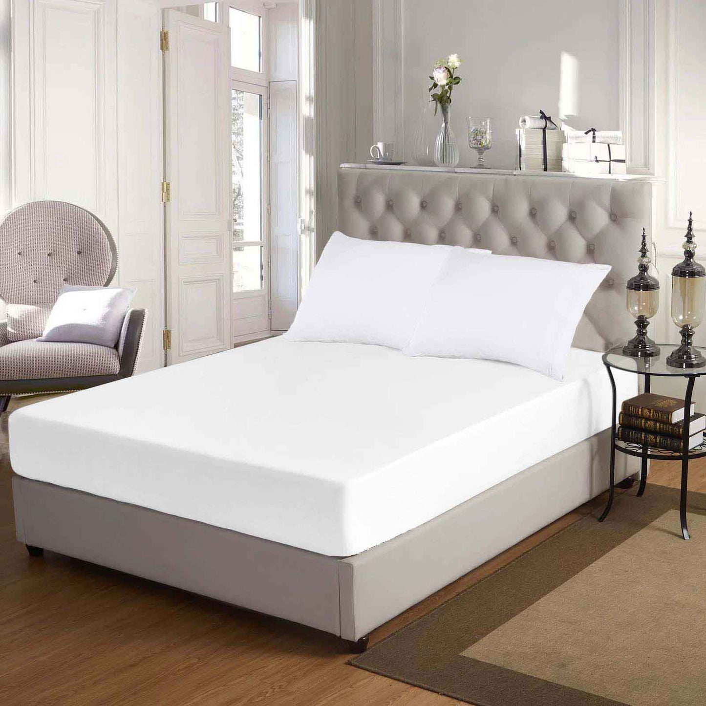 Egyptian Cotton 650 Thread Count Eco-Friendly Solid Sheet Set - White
