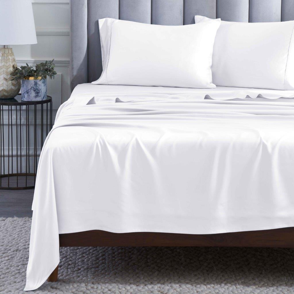 Modal From Beechwood 400 Thread Count Cooling Solid Bed Sheet Set - White