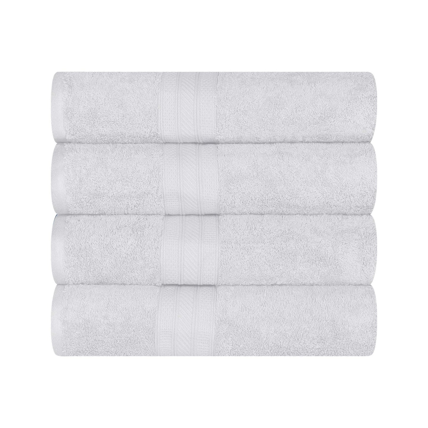 Cotton Heavyweight Luxury 4 Piece Bath Towel Set - White