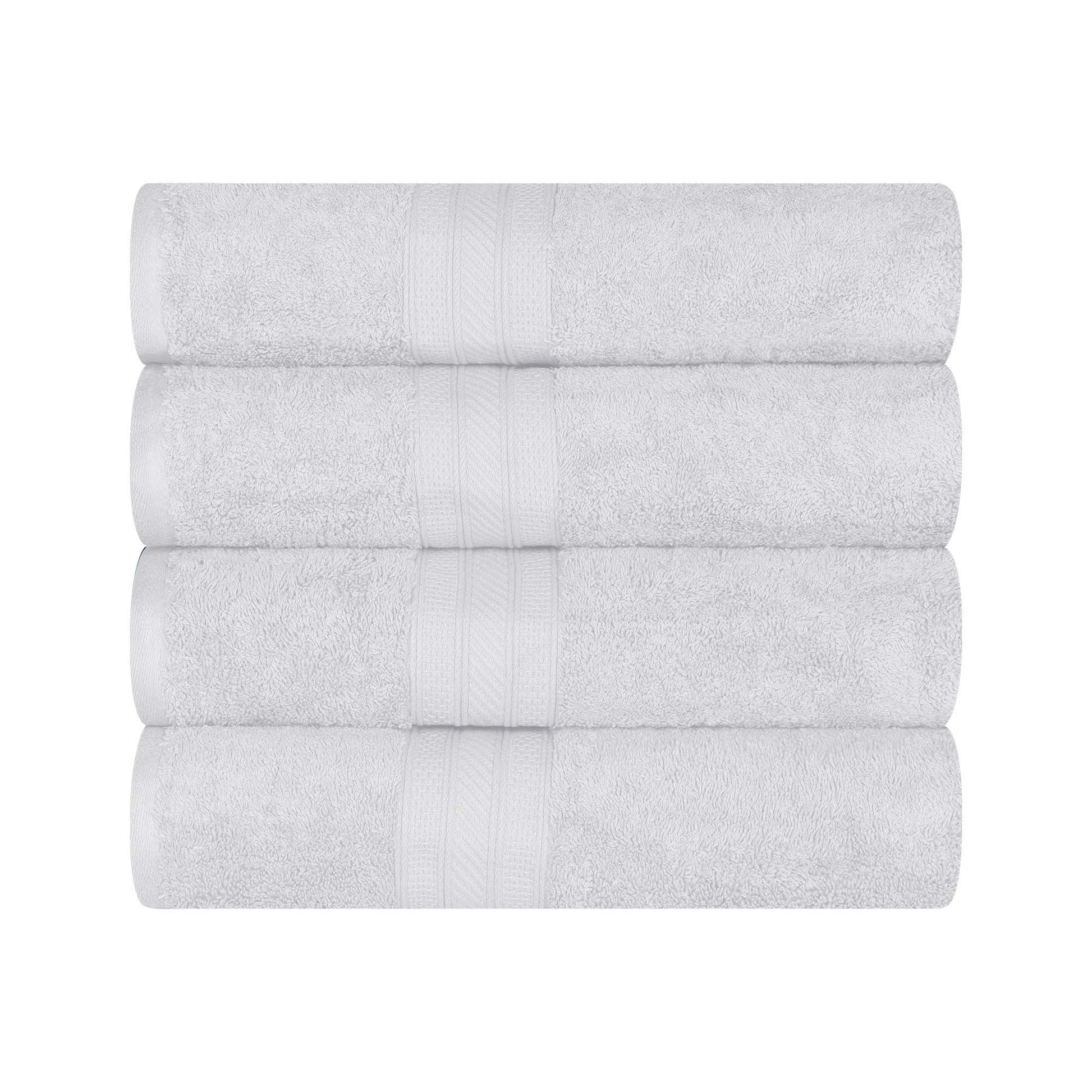 Cotton Heavyweight Luxury 4 Piece Bath Towel Set - White