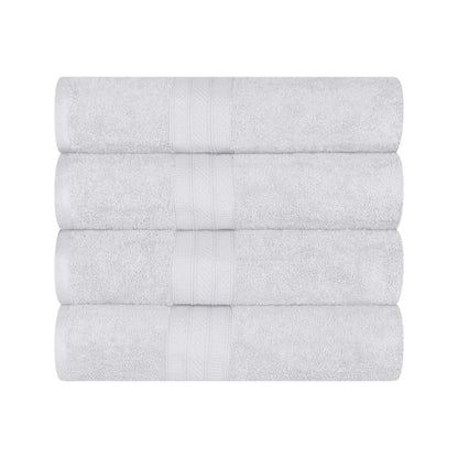 Cotton Heavyweight Luxury 4 Piece Bath Towel Set - White