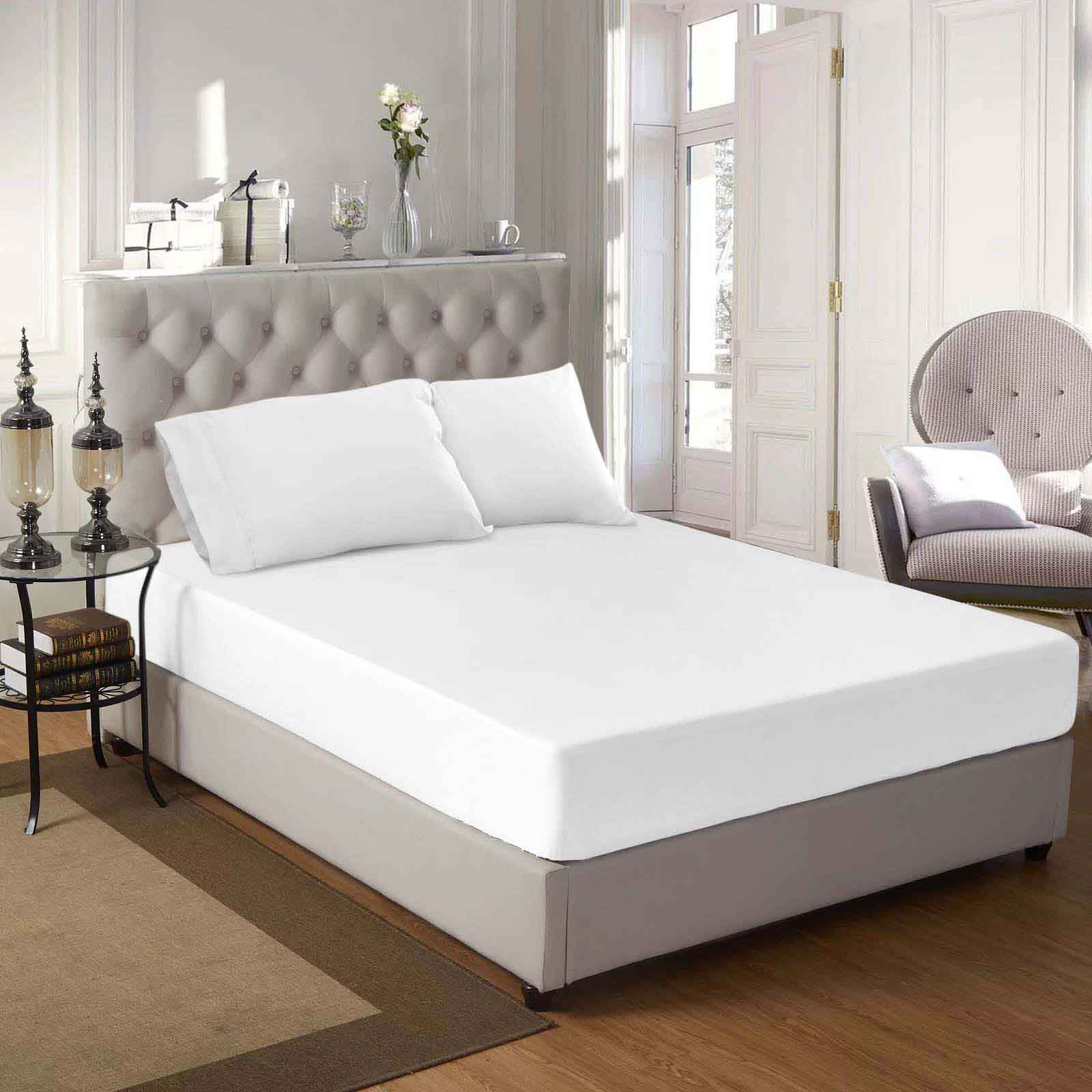 400 Thread Count Egyptian Cotton Solid Deep Pocket Sheet Set - White
