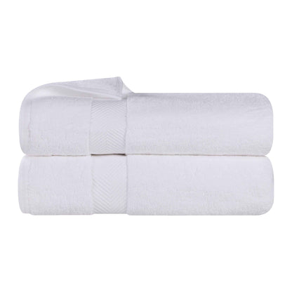 Zero Twist Smart Dry Combed Cotton 2 Piece Bath Towel Set - White
