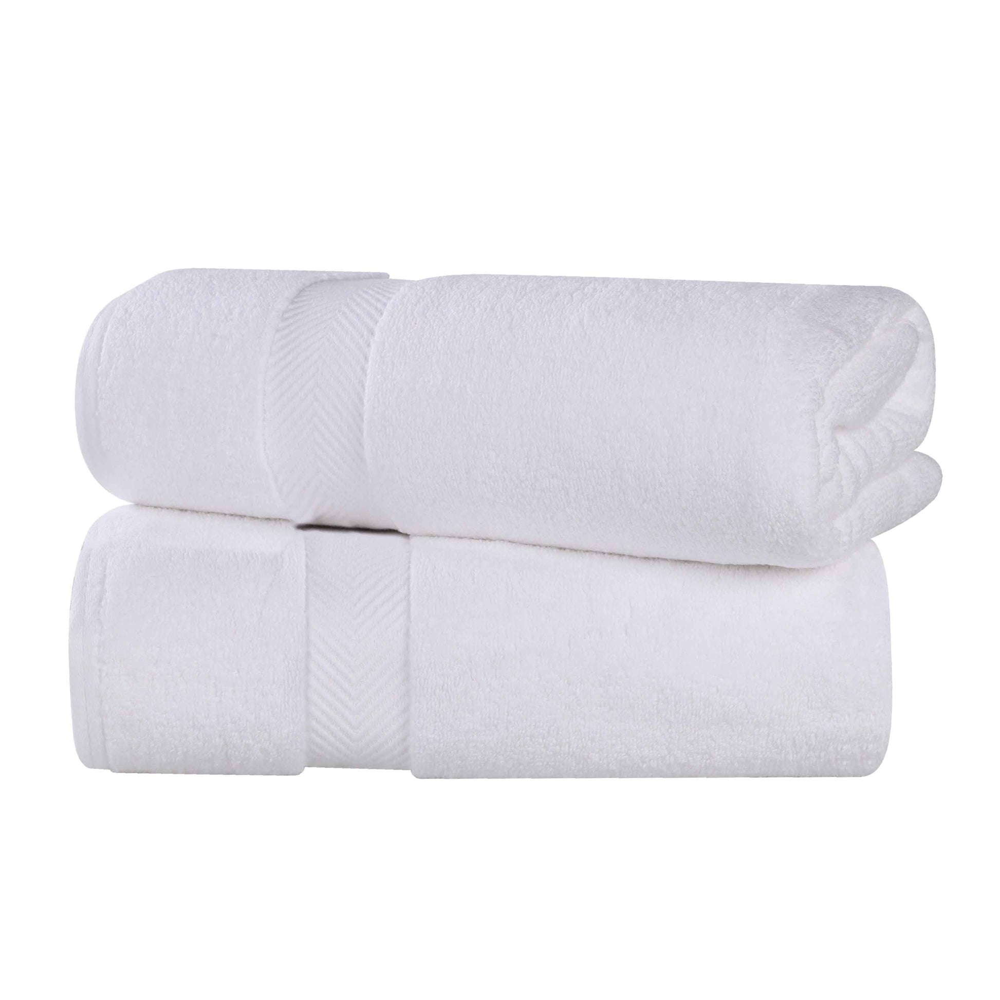 Zero-Twist Smart-Dry Combed Cotton 2 Piece Bath Sheet Set - White