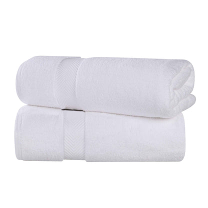 Zero-Twist Smart-Dry Combed Cotton 2 Piece Bath Sheet Set - White