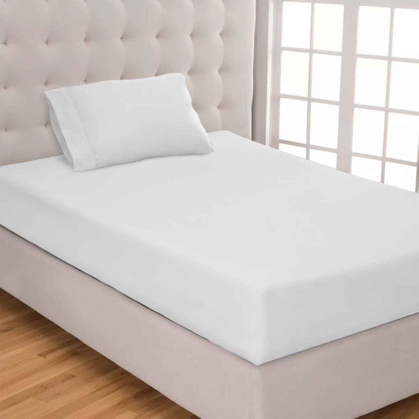 Egyptian Cotton 300 Thread Count Solid Deep Pocket Sheet Set - White
