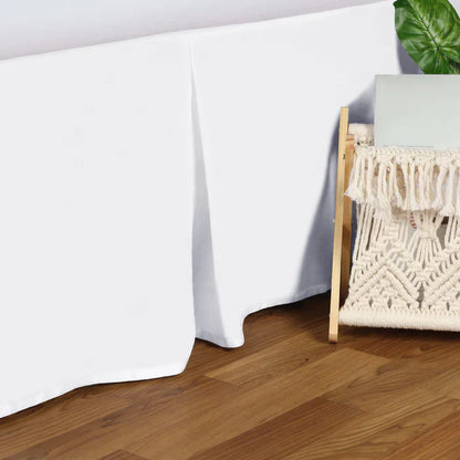 Egyptian Cotton 300 Thread Count Solid Bed Skirt - White