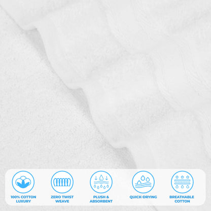 Belmont Zero Twist Cotton Medium Weight 3 Piece Towel Set