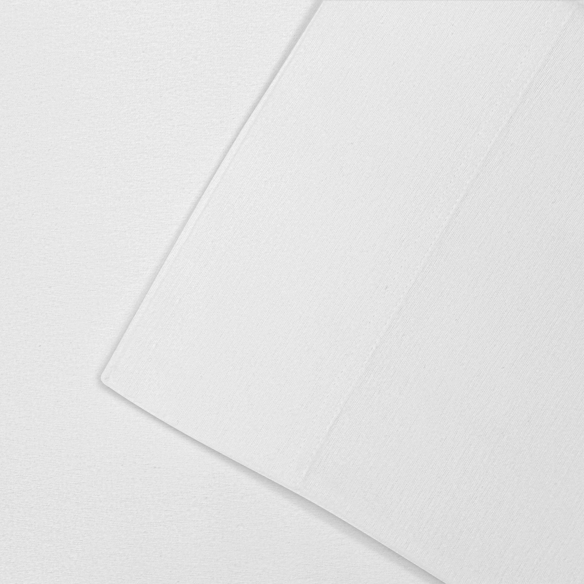 Cotton Flannel 2 Piece Pillowcase Set - White