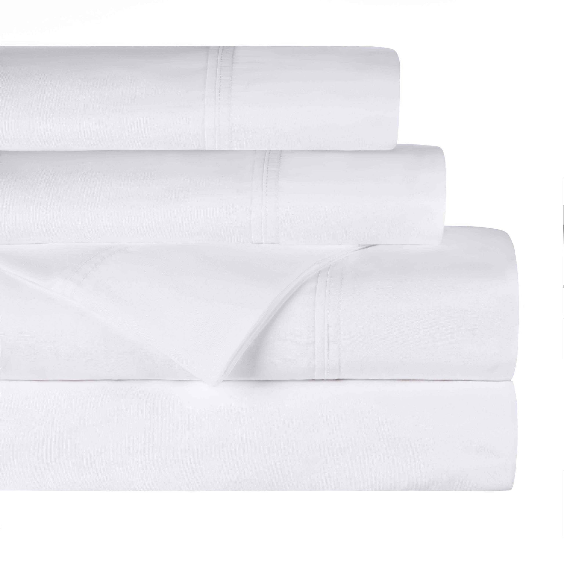 Gina Organic Cotton 300 Thread Count Percale Flat Bed Sheet -White