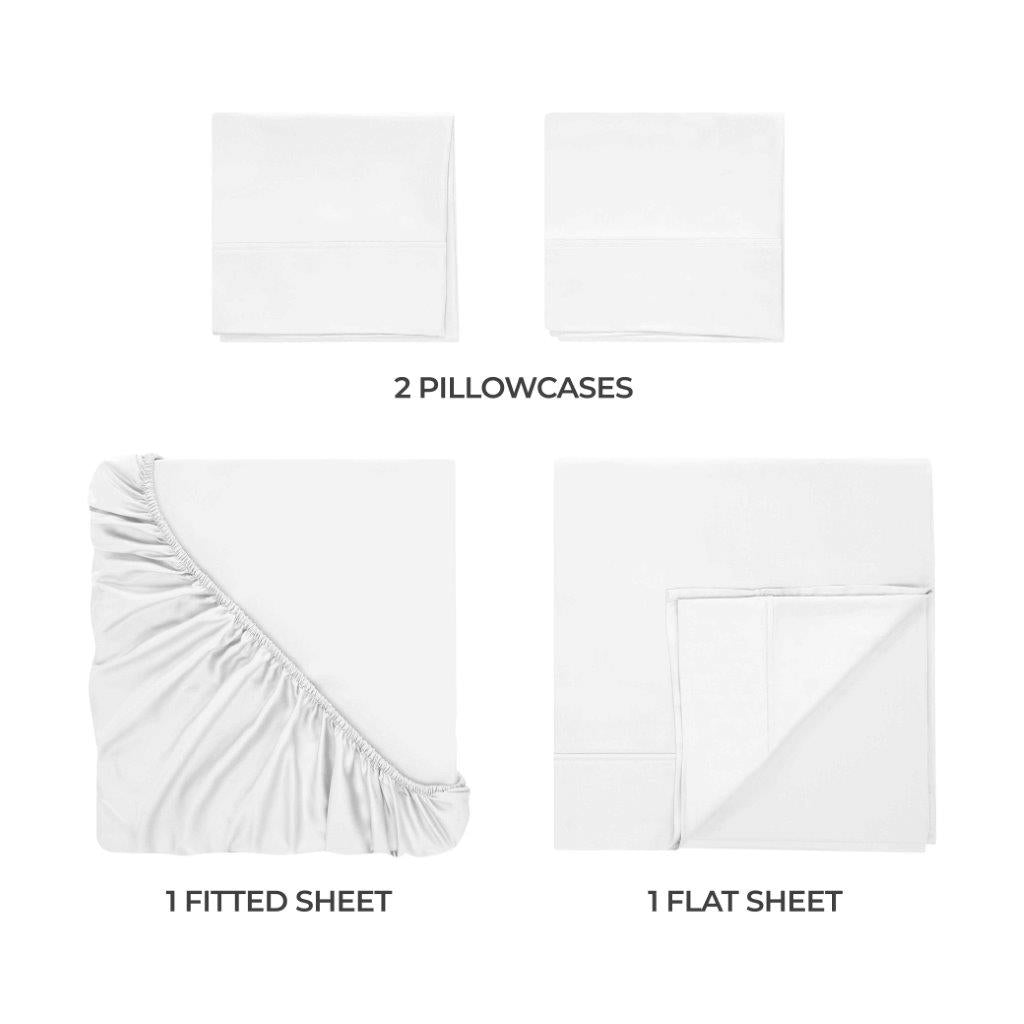 Modal From Beechwood 400 Thread Count Cooling Solid Bed Sheet Set - White