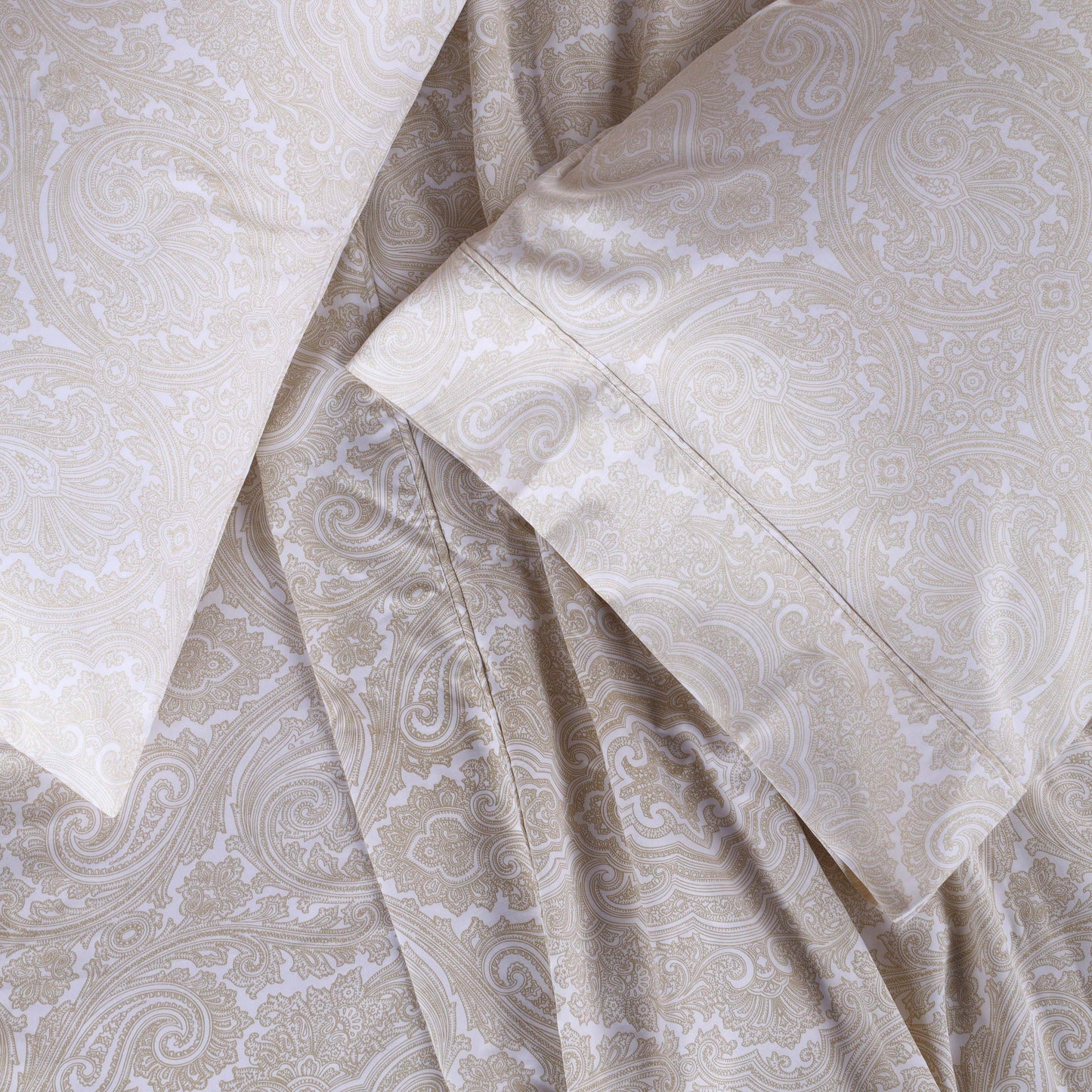 Italian Paisley 600 Thread Count Cotton Blend Deep Pocket Sheet Set - White