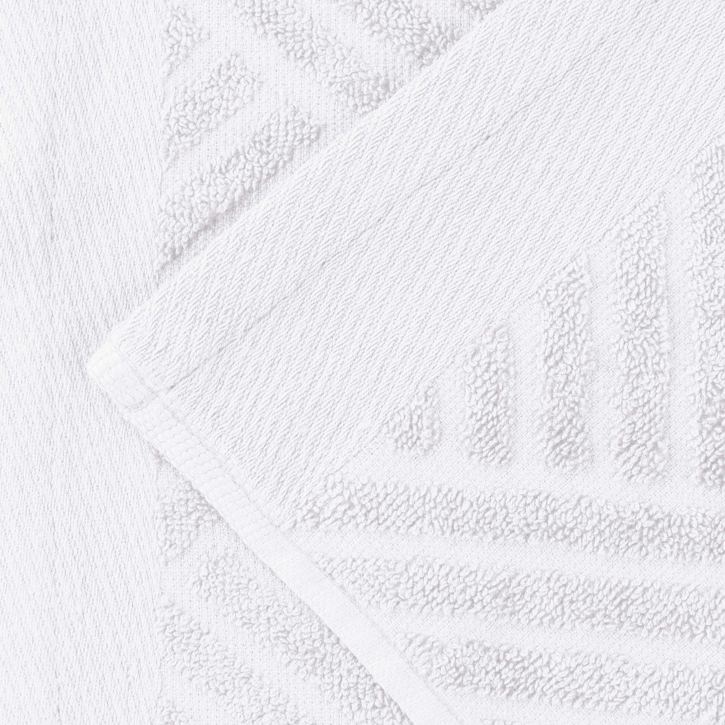 Basketweave Egyptian Cotton Jacquard 3 Piece Assorted Towel Set - White