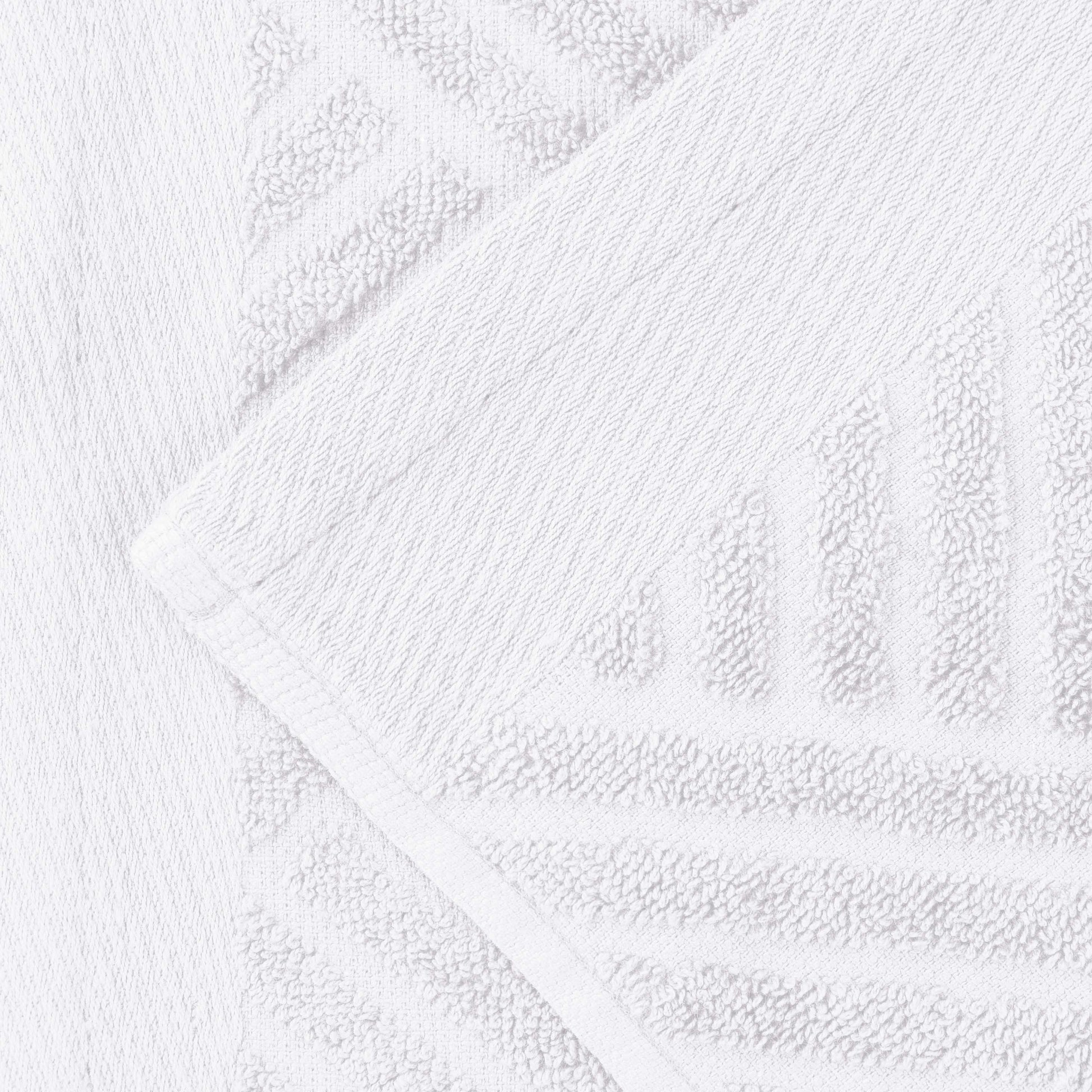 Basketweave Egyptian Cotton Jacquard 3 Piece Assorted Towel Set - White