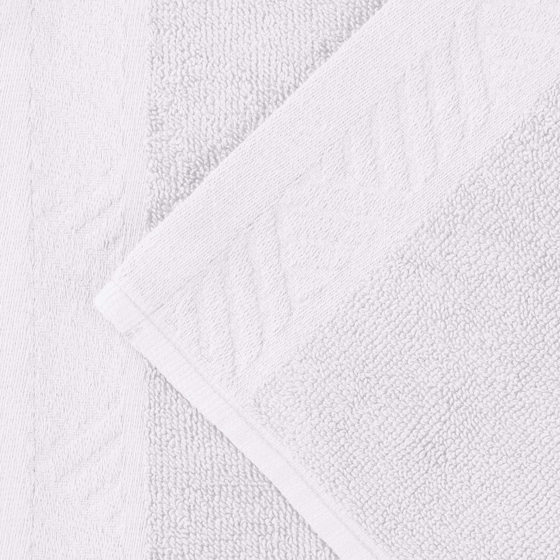 Basketweave Egyptian Cotton Solid 3 Piece Assorted Towel Set - White