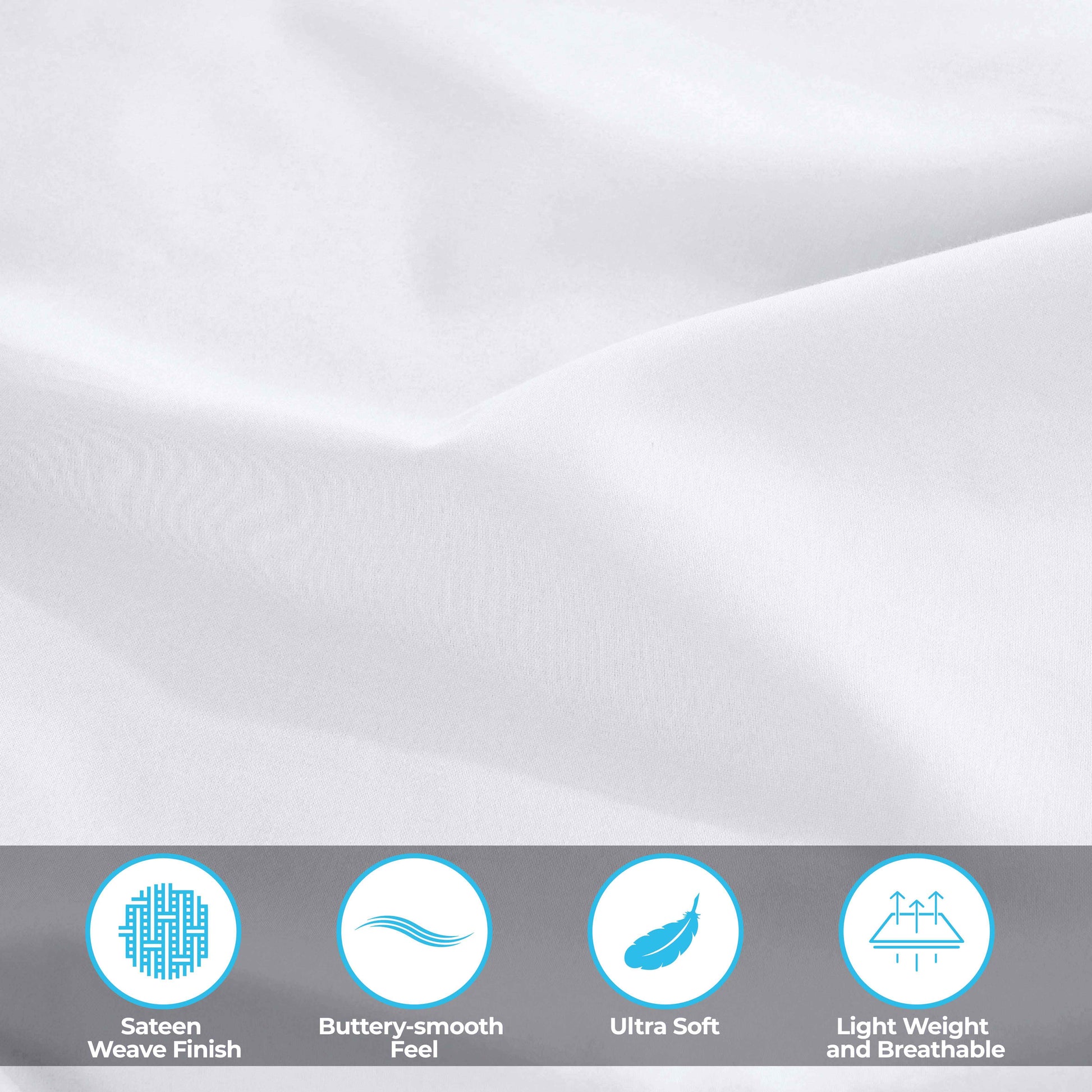 Egyptian Cotton 400 Thread Count Solid Deep Pocket Sheet Set - White