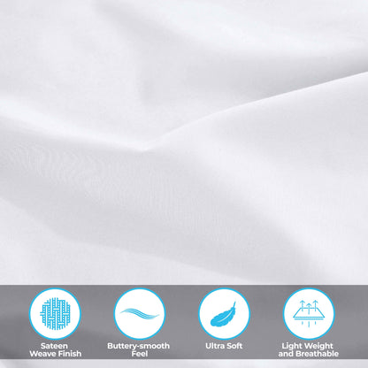 Egyptian Cotton 400 Thread Count Solid Deep Pocket Sheet Set - White