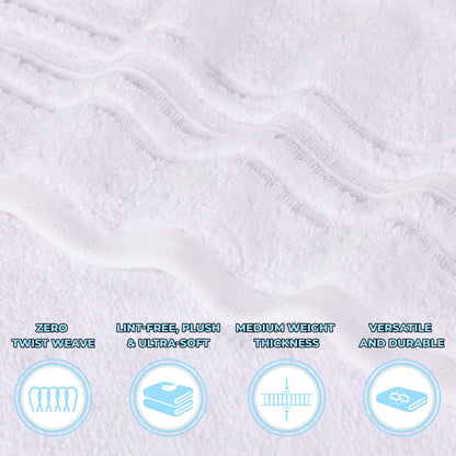 Sadie Zero Twist Cotton Solid Absorbent 3 Piece Towel Set