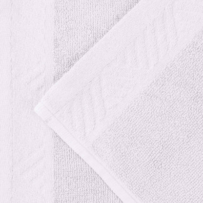 Basketweave Egyptian Cotton Jacquard and Solid Bath Towel Set of 4 - White