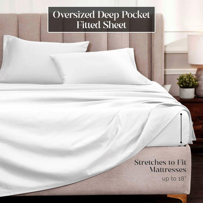 Egyptian Cotton 1500 Thread Count Eco Friendly Solid Sheet Set - White