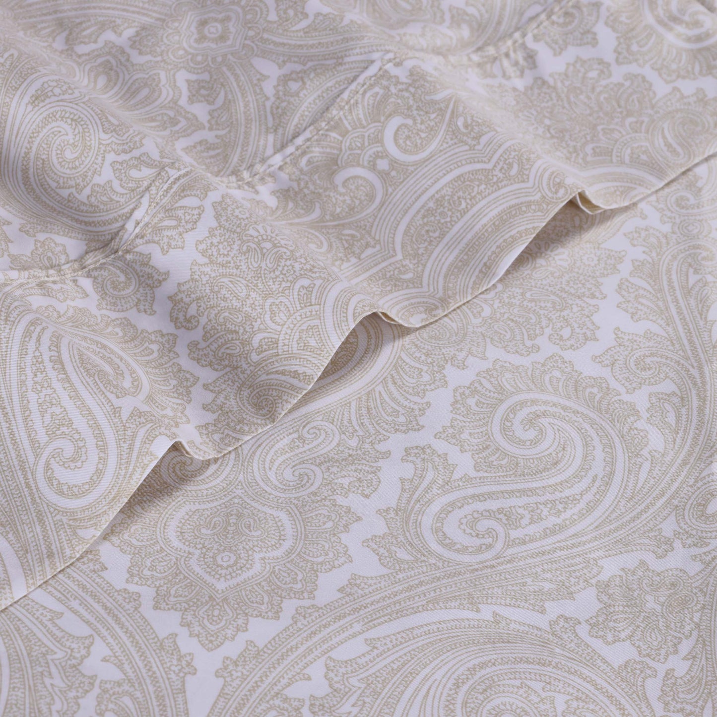 Italian Paisley 600 Thread Count Cotton Blend Deep Pocket Sheet Set - White