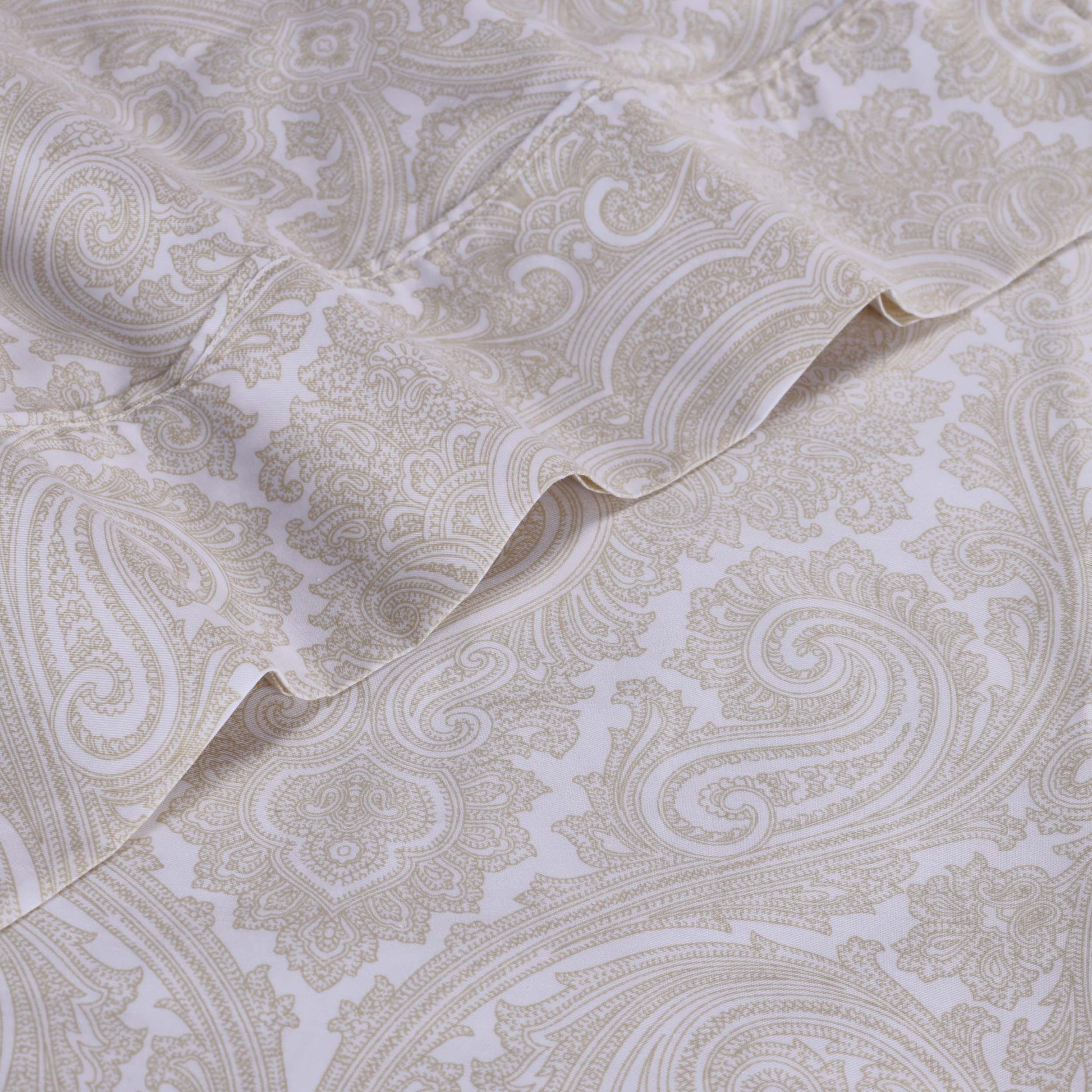 Italian Paisley 600 Thread Count Cotton Blend Deep Pocket Sheet Set - White