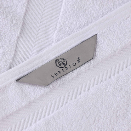 Zero Twist Smart Dry Combed Cotton 2 Piece Bath Towel Set - White