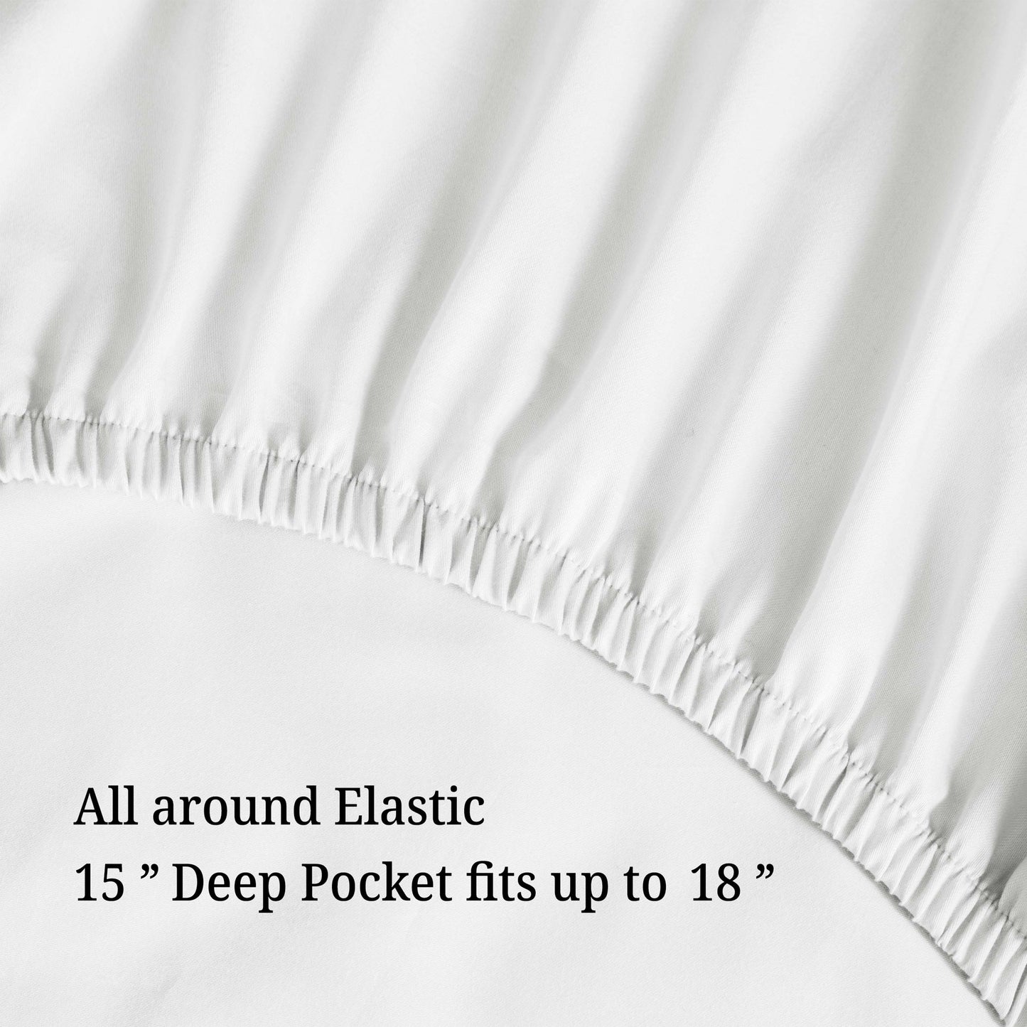 Egyptian Cotton 300 Thread Count Solid Deep Pocket Sheet Set - White