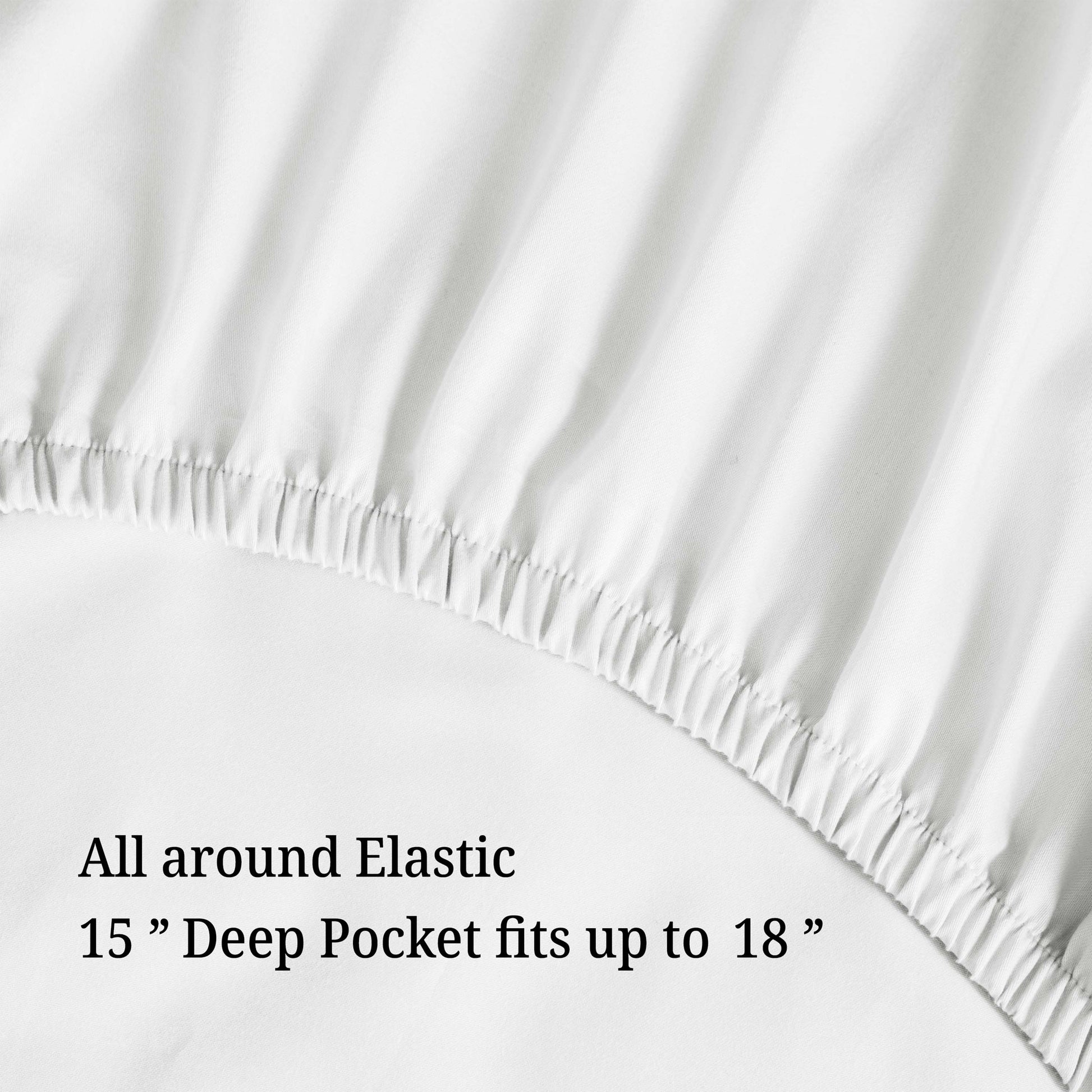 Egyptian Cotton 300 Thread Count Solid Deep Pocket Sheet Set - White