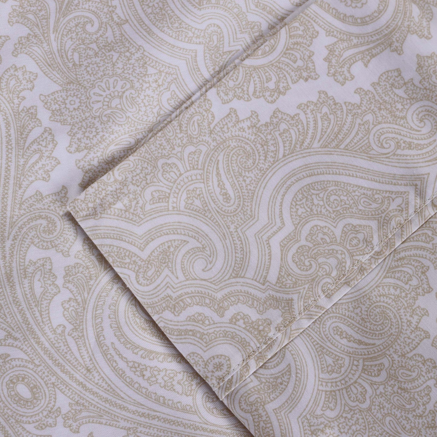 Italian Paisley 600 Thread Count Cotton Blend Deep Pocket Sheet Set - White