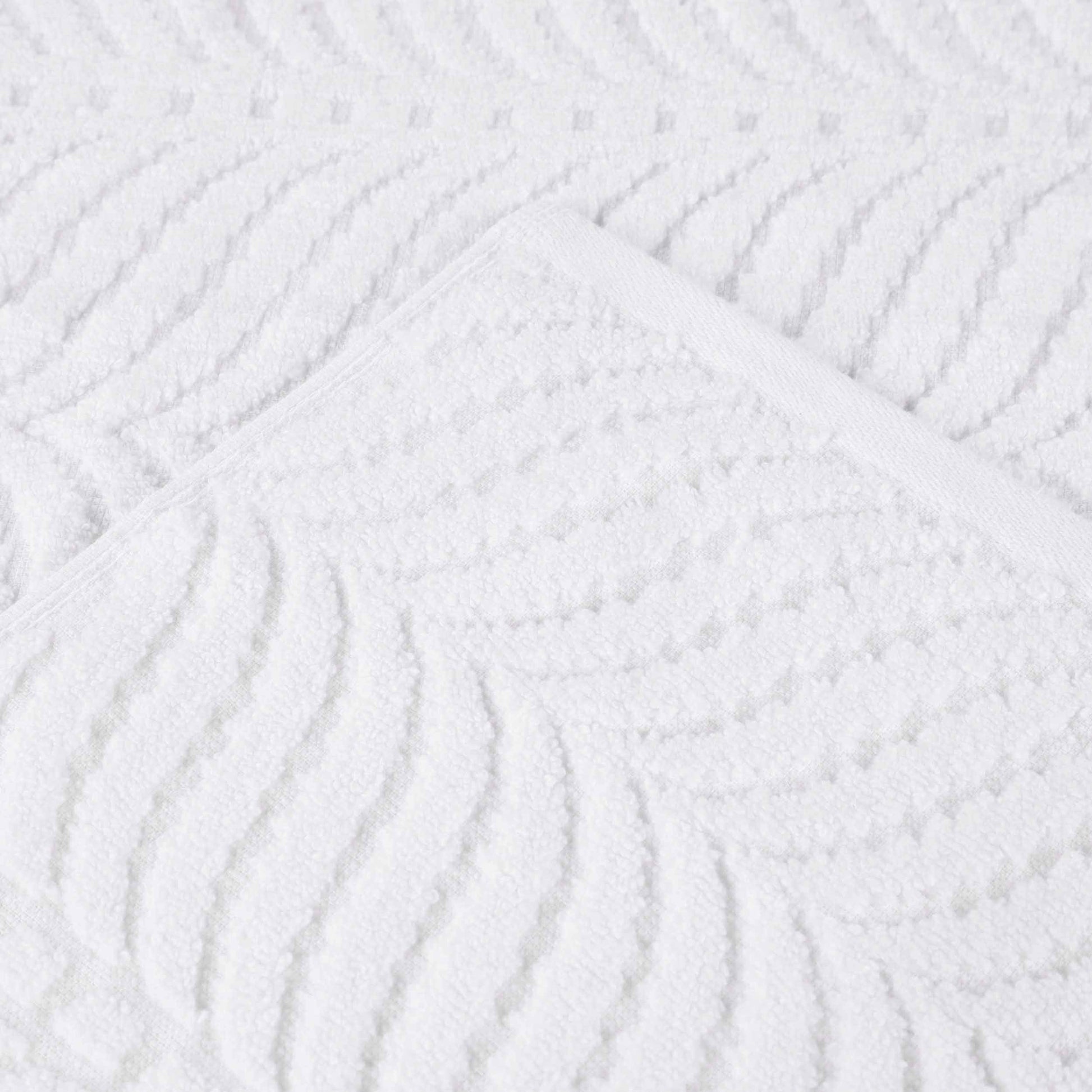 Chevron Zero Twist Solid and Jacquard Soft Cotton 6 Piece Towel Set - White