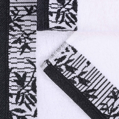 Wisteria Cotton Medium Weight Floral Jacquard Border 6 Piece Towel Set