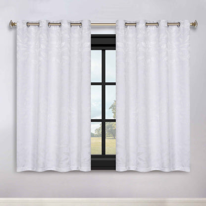 Leaves Room Darkening Grommet Blackout Curtain Panels, Set of 2