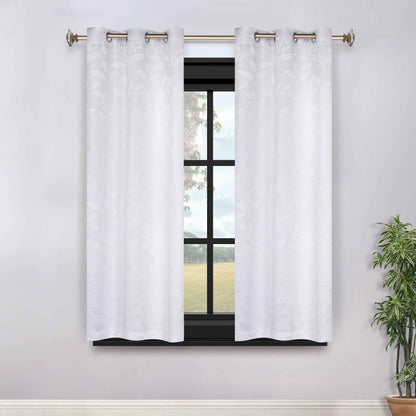 Leaves Room Darkening Grommet Blackout Curtain Panels, Set of 2