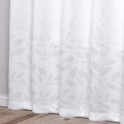 Leaves Room Darkening Grommet Rod Pocket Curtain Panels, Set of 2