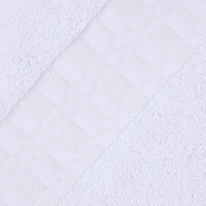 Larissa Cotton Geometric Border 3 Piece Assorted Towel Set - White