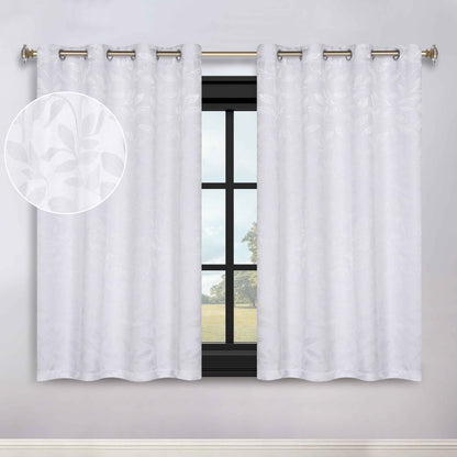 Leaves Room Darkening Grommet Blackout Curtain Panels, Set of 2