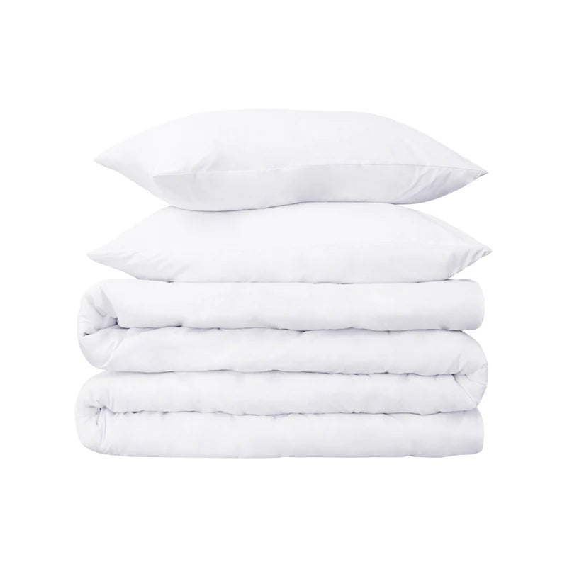 Superior Premium 650 Thread Count Egyptian Cotton Solid Duvet Cover Set - White